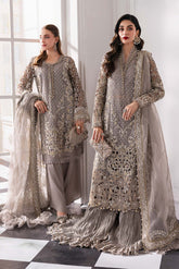 3 Piece Unstitched Embroidered Organza Suit | BD-3006