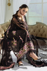 Maeia b - 3 Piece Unstitched Embroidered Chiffon Suit | MPC-25-104