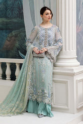 Maria b - 3 Piece Unstitched Embroidered Chiffon Suit | MPC-25-108