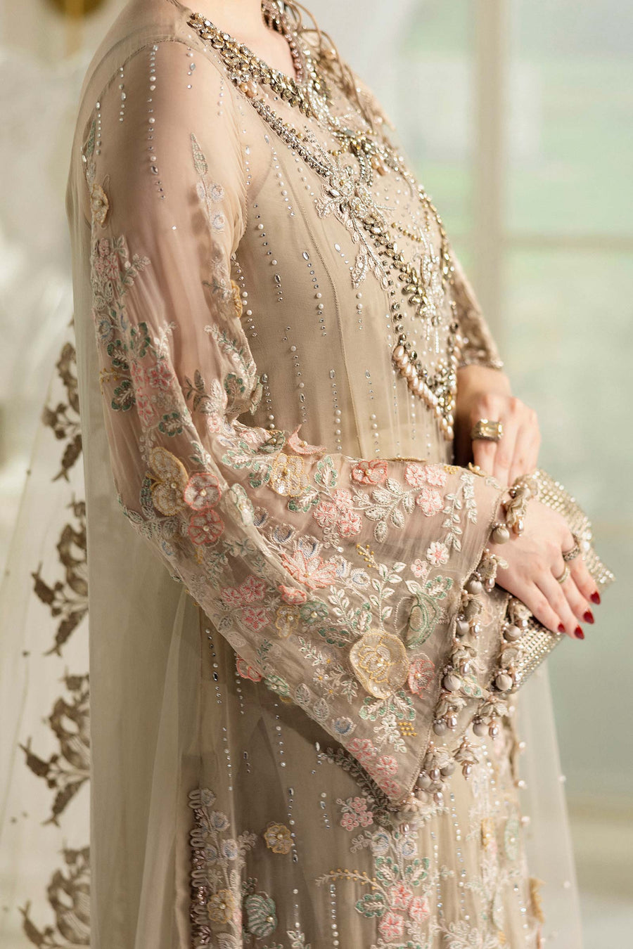 Maria b 3 Piece Unstitched Embroidered Chiffon Suit | MPC-25-107