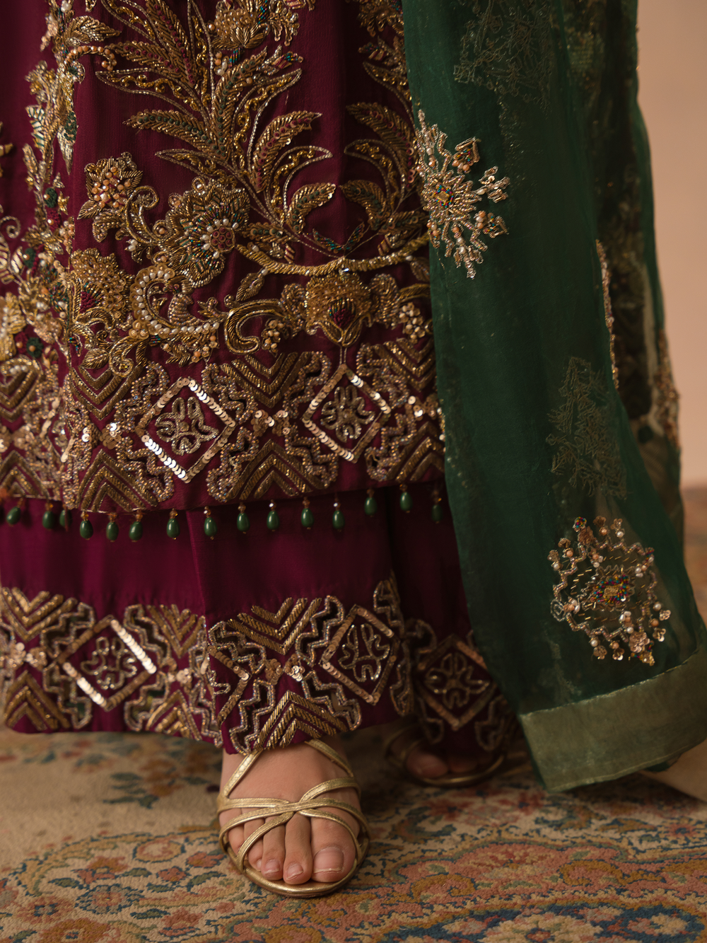 Abeera Usman Burgundy Dusk