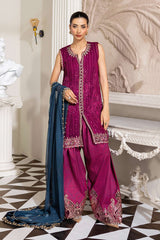 MARIA B 3 Piece Unstitched Embroidered Chiffon Suit | MPC-25-102