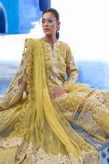 3 Piece Unstitched Embroidered Lawn Suit | D-2A