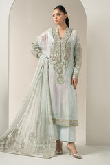 3 Piece Embroidered Chiffon Suit | BD-3005