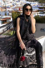 3 Piece Unstitched Embroidered Lawn Suit | D-12B