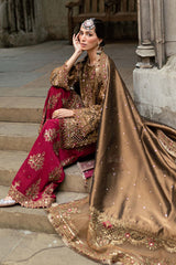 Maria b - 3 Piece Unstitched Embroidered Silk Suit