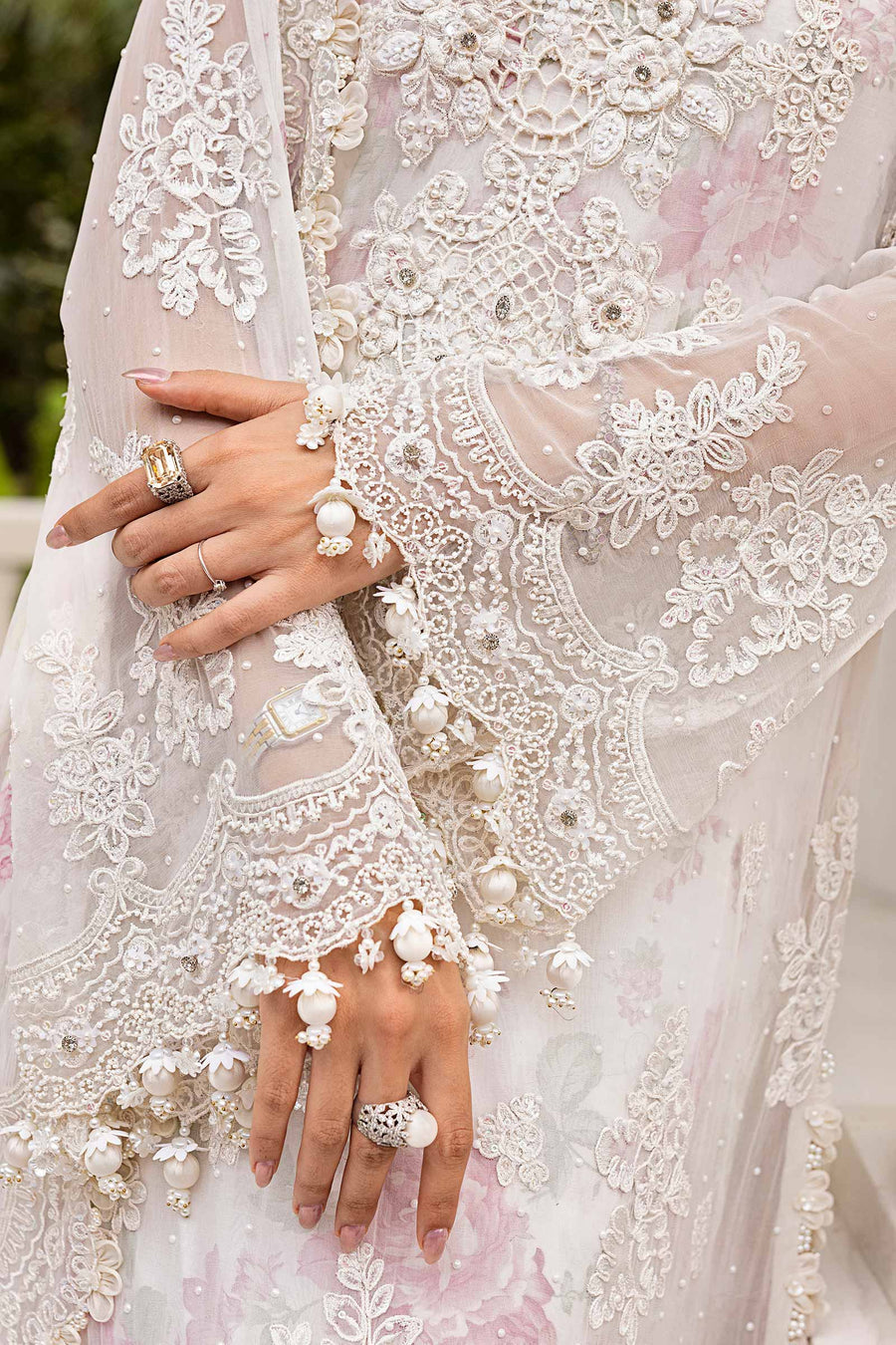 MARIA B - 3 Piece Unstitched Embroidered Chiffon Suit | MPC-25-101