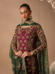 Abeera Usman Burgundy Dusk