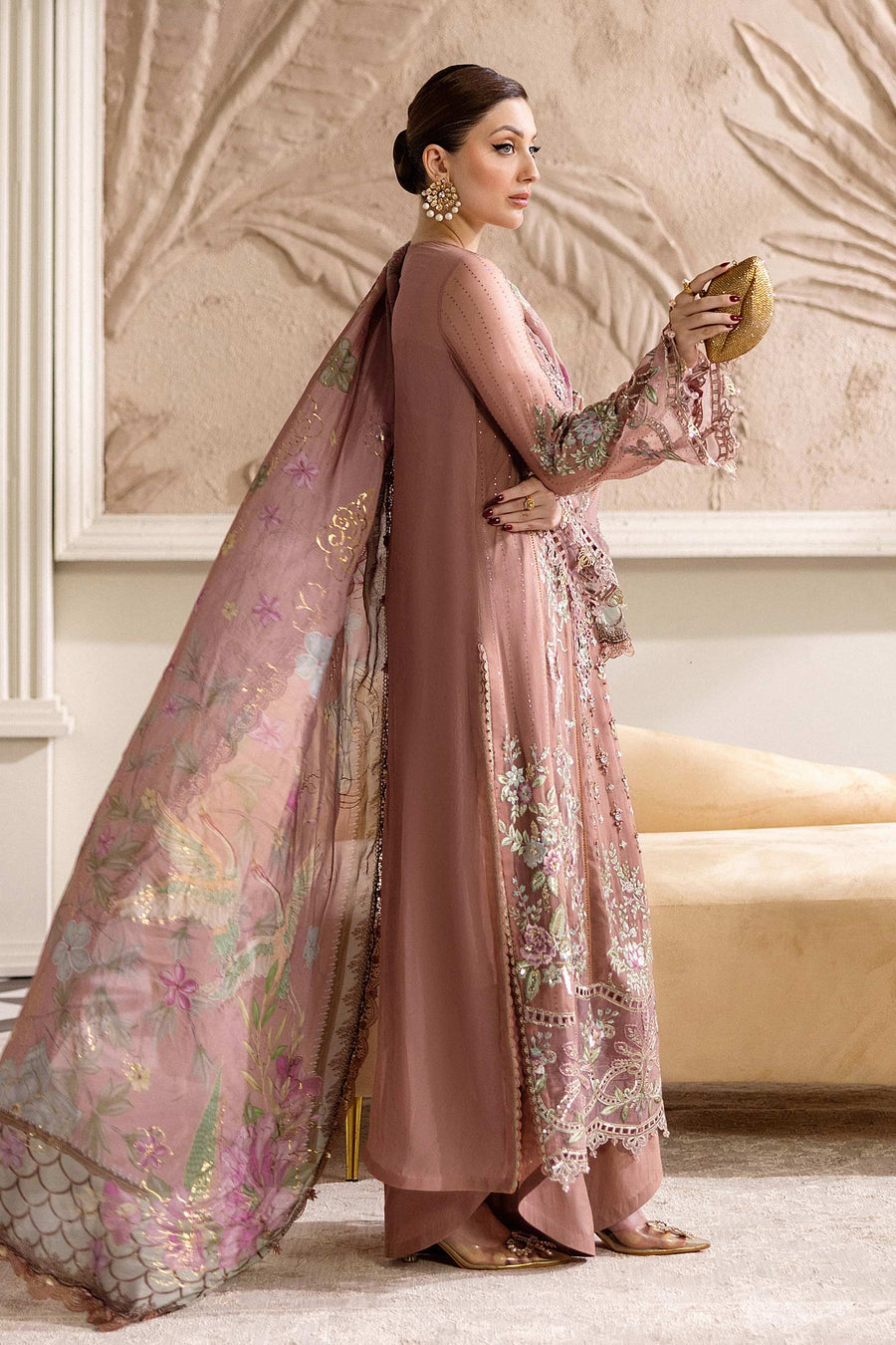 Maria b 3 Piece Unstitched Embroidered Chiffon Suit | MPC-25-105