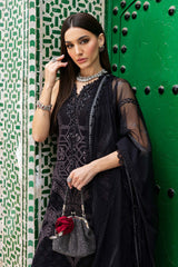 3 Piece Unstitched Embroidered Lawn Suit | D-12B