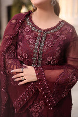 MARIA B | 3 Piece Unstitched Embroidered Chiffon Suit
