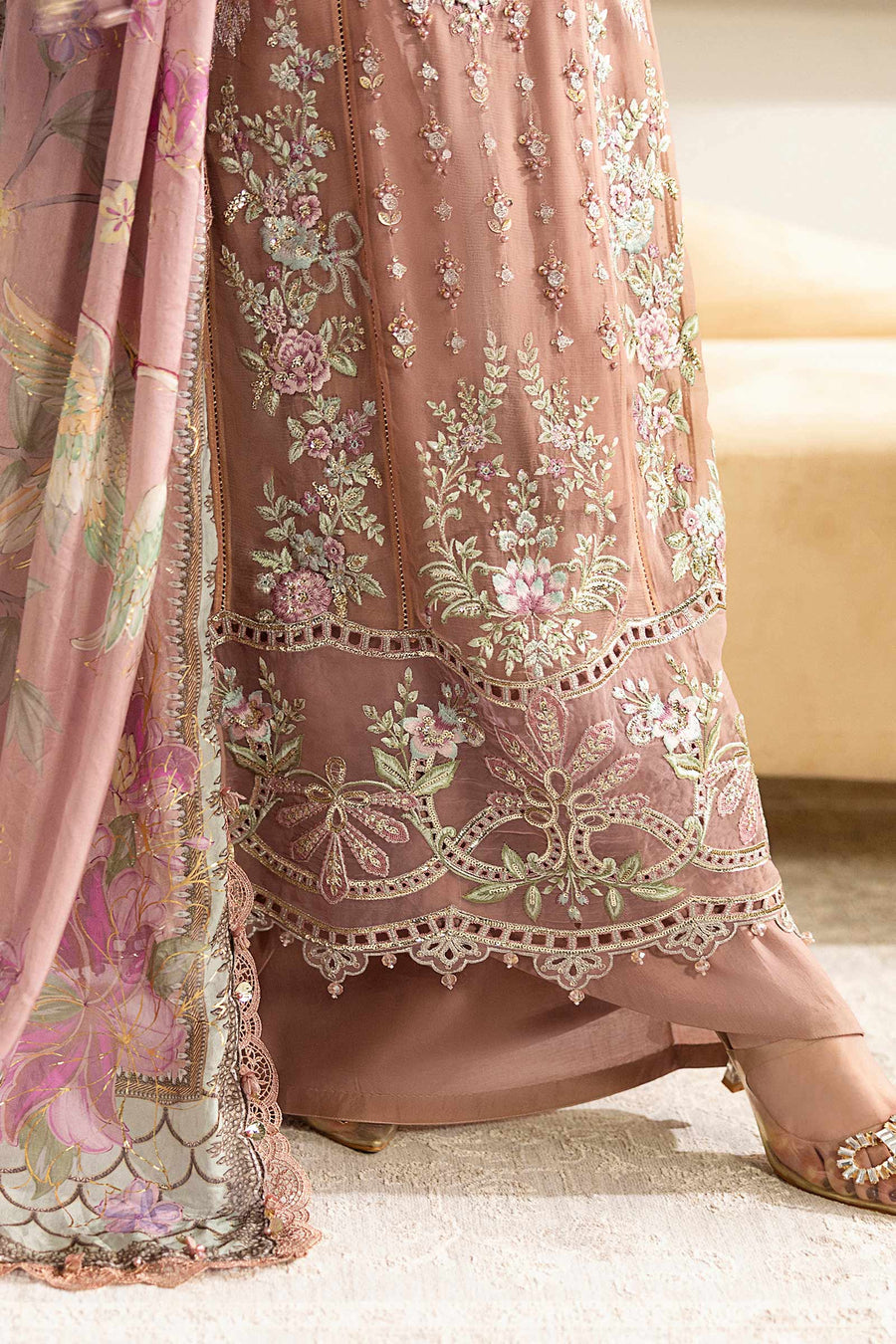 Maria b 3 Piece Unstitched Embroidered Chiffon Suit | MPC-25-105