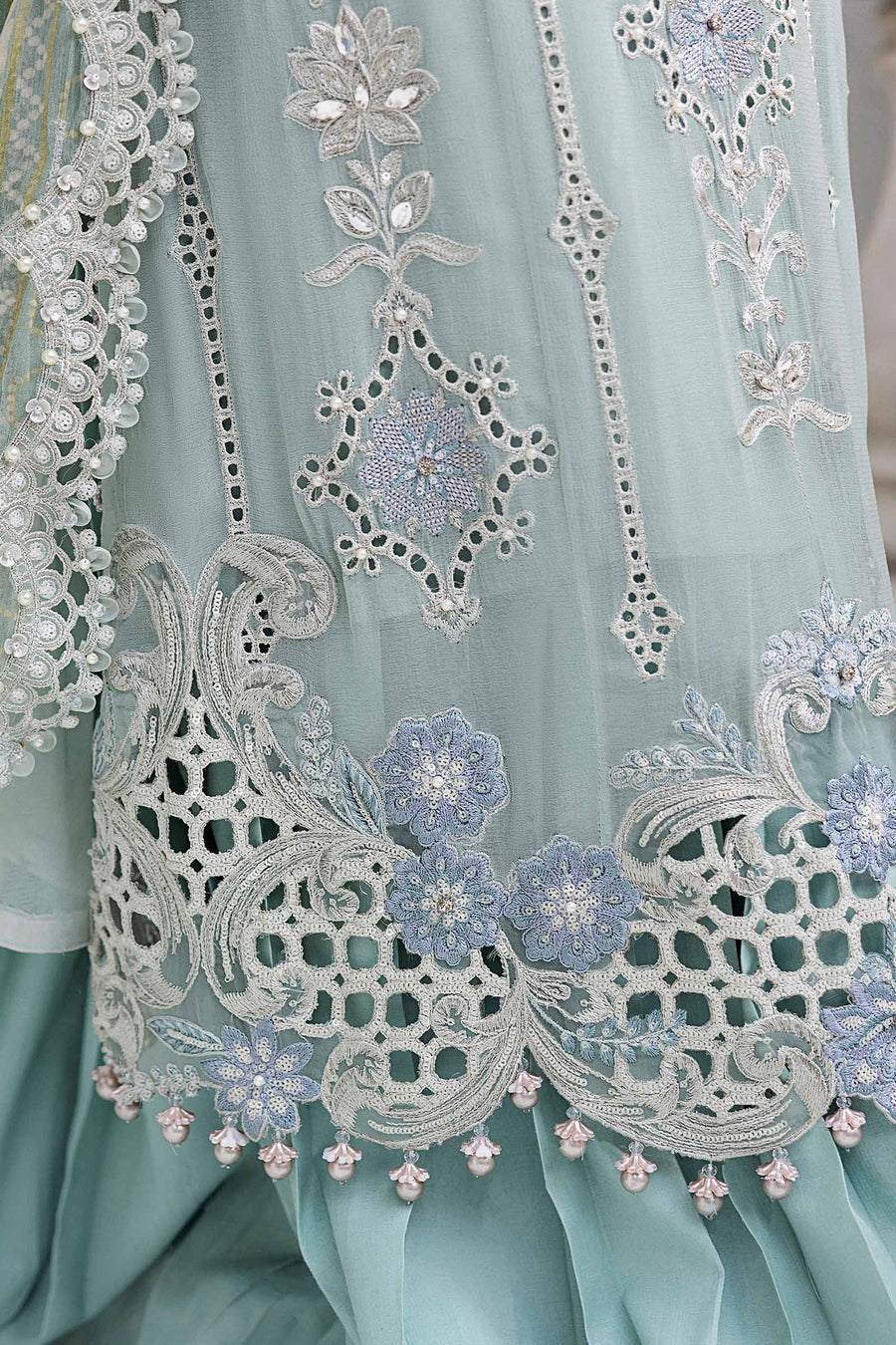 Maria b - 3 Piece Unstitched Embroidered Chiffon Suit | MPC-25-108
