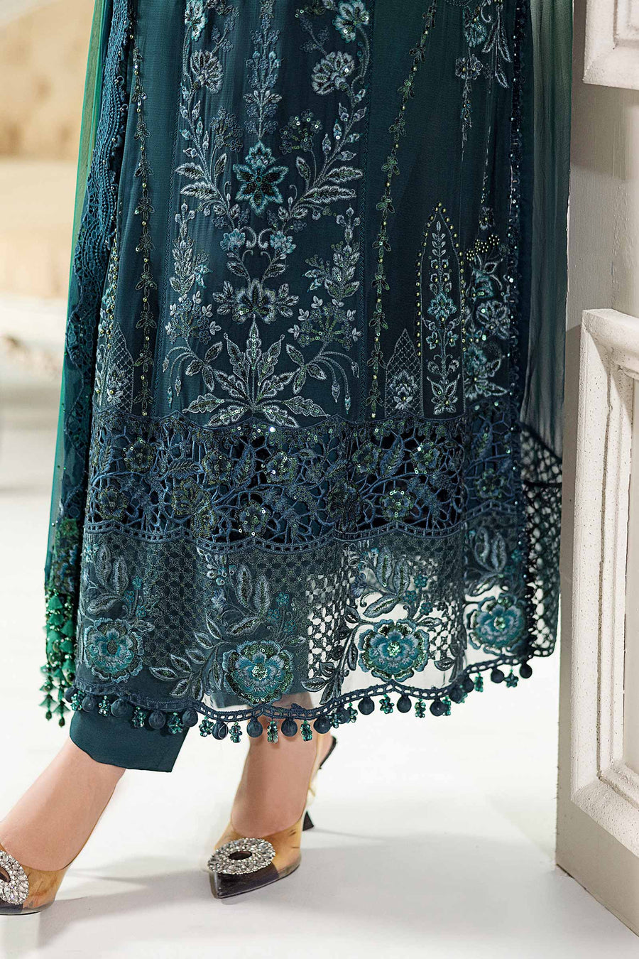 MARIA B - 3 Piece Unstitched Embroidered Chiffon Suit | MPC-25-106