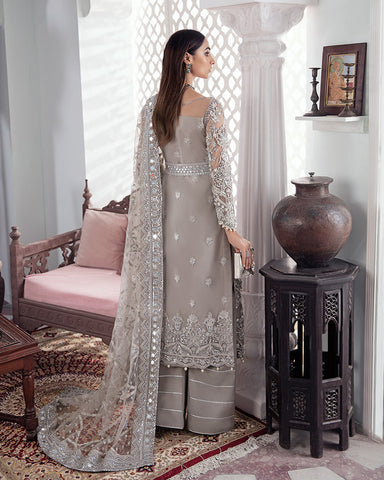 GULNOOR EMBROIDERED NET 3-PIECE SUIT WS-18