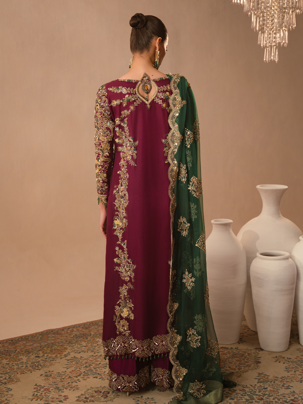 Abeera Usman Burgundy Dusk