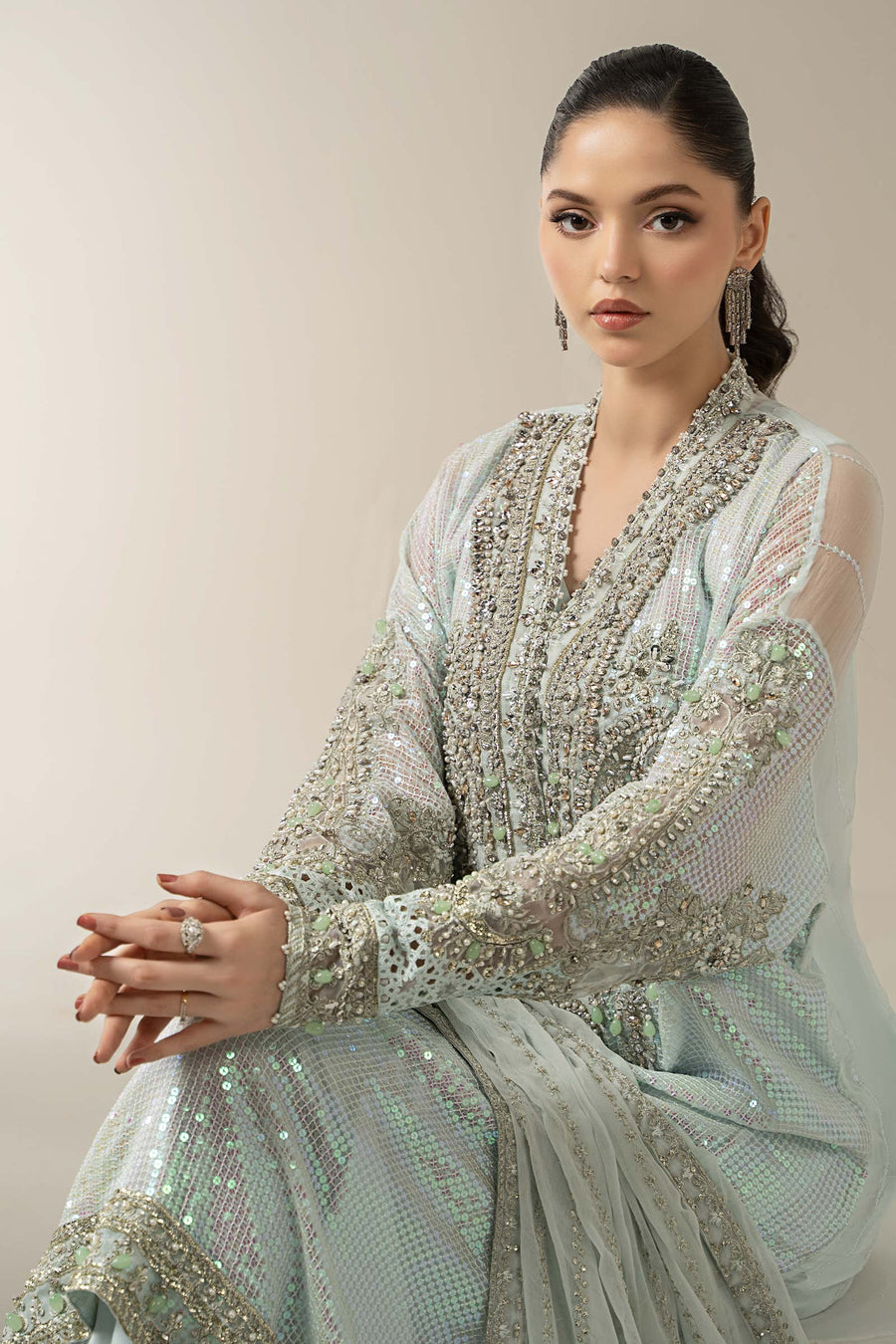 3 Piece Embroidered Chiffon Suit | BD-3005
