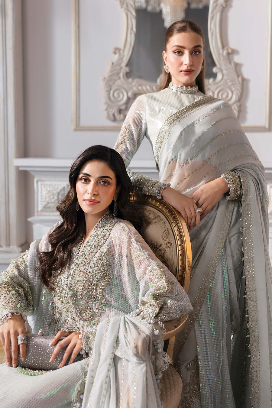 3 Piece Embroidered Chiffon Suit | BD-3005