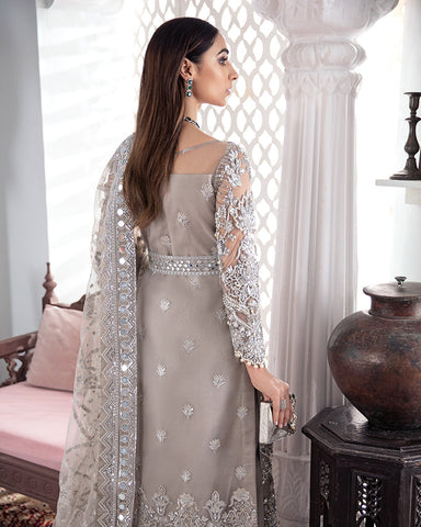 GULNOOR EMBROIDERED NET 3-PIECE SUIT WS-18